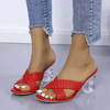 New women's shoes summer Korean style square toe fish mouth braided sandals and slippers women's slip-on fashion shoes