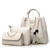 Womens Famous Brands Ladies PU 3 Pcs Bag Handle Shoulder Bag Tassel Tote Purse Handbag 