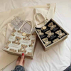 Bear Linen Tote Bag Female Outing Handbag Internet Celebrity Ins Japanese Small Shoulder Bag Student 