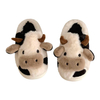 Girls Milk Cow Cushion Slippers Women Home Slides Fluffy Winter Warm Cartoon House Cute Funny Shoes