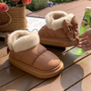 Winter Women Cute Warm Ankle Boots Outdoor Non-slip Thick Sole Plush Snow Boots Furry Bow Cotton Shoes