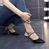 Summer New Women Slingback Sandals Pointed Toe Slip On Thin High Heel Ladies Elegant Pumps Shoes