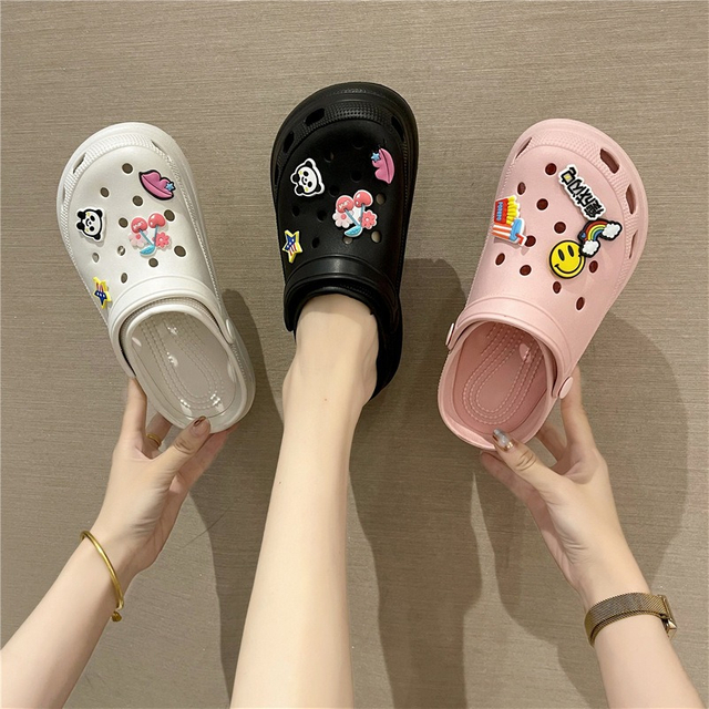 Women's Platform Sandals Slide Garden Shoes Lady Wedge Clogs Mules Animals cartoon 