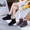 Winter Women's Short-Tube Snow Boot Plush Warm Women Shoes Suede Round-Toe Flat Heel Ankle Boots