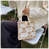 Bear Linen Tote Bag Female Outing Handbag Internet Celebrity Ins Japanese Small Shoulder Bag Student 