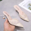 Spring summer new fashion lace high-heeled sandals sexy pointed toe stiletto high heels women
