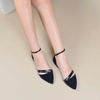  Summer Quality Back Strap Empty Back Women Sandals Pointed Heel Shoes Solid Color Lady