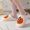 Ghost Face Pumpkin Halloween Slippers Women Men Soft Warm Plush Cozy Slippers Indoor Fuzzy Winter Home Footwear House Shoes