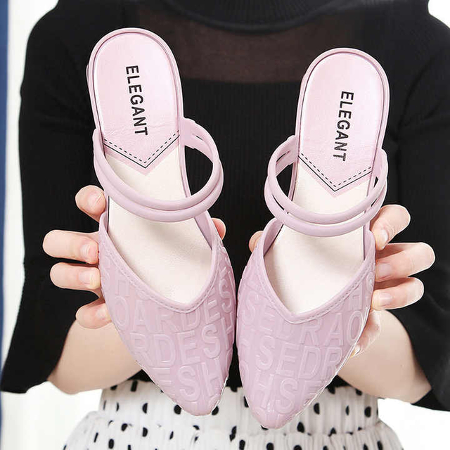 Pointed Toe Sandals Elegant Women Slippers Summer Fashion Outdoor Wedge Heels Sandals Women Waterproof Lady Fashion Shoes