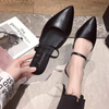 Delicate Leather Sandals Woman Pointed Toe Slippers Flat Low Heels Mules Ladies Casual Slides