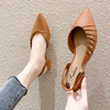 Women's sandals fashion ins diamond-studded outdoor wear low-heeled thin-footed female shoes
