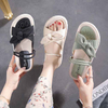Sandals for Women Bowknot Flat cloud Cute Boho Casual Slippers Beach shoes