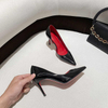 Women dress Pumps Sexy Black Woman High Heeled Shoes Elegant Party Leather Pointed Toe Luxury 