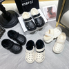 2024 autumn and winter clogs cotton boots high heels plus velvet cave shoes thickened warm woolly home cotton shoes women