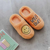 Popular Cartoon Home Warm Couple One Word Thick Bottom Slippers Women's Shoes Cotton Slippers