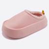 Women Fur Waterproof Slippers Winter Warm Plush Household Slides Indoor Home Thick Sole Footwear Non-Slip Solid Couple Sandals
