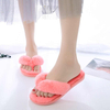 Winter Women Home Slippers Faux Fur Flip Flops Warm Shoes Woman Flats Female 
