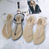 Summer Rhinestone Flat Sandals Casual Shoes Sexy Flip-Flop Ladies Shoes for Women