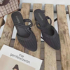 Wholesale Spring Summer Slippers Wedge Heel Half Sandals Women's Two-Wear 