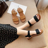 Summer New Women's Flat Bottom Roman Strap Sandals with Non slip Rubber Soles Fashion Women's Shoes