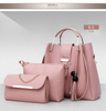 Womens Famous Brands Ladies PU 3 Pcs Bag Handle Shoulder Bag Tassel Tote Purse Handbag 