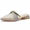 Sexy Pointed Toe Womens Slippers Slip On Ladies Mules Low Heel Woman PU Leather Pumps Summer Casual Slides Female