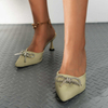 Summer Women Pumps Rhinestone Bow High Heels Sandals Elegant Sexy Party Wedding Shoes