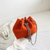 Drawstring Chain Fashion Versatile Women's Bucket Bag Cross Body Storage Single Shoulder Bag 