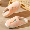 Women Soft Plush Cotton Slippers Fashion Non-Slip Floor Indoor Flop Slips Bedroom Warm Winter Shoes