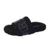 Women Autumn Winter Fashion Lamb Ladies Fluffy Fur Warm Home Slides Female Indoor Flat Soft Floor Shoes 
