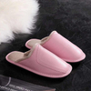 Mens winter slippers short plush indoor shoes unisex fashion leather slipper women bedroom foot wear