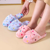 Women's Winter Bow Cotton Slippers Girl Home Non-Slip Plush Shoes Female Warm Slippers