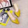 Spring new mid-heel stiletto pointed sandals fashionable closed-toe rivet slippers
