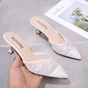 Spring summer new fashion lace high-heeled sandals sexy pointed toe stiletto high heels women