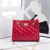 New Small Square Diamond Lattice Bag Pu Solid Zipper Fashion Single Shoulder Messenger Bag With Chain Ladies Handbag
