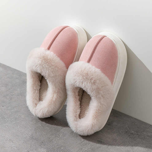 New Plush Home Cotton Slippers Women's Indoor Warm Slippers Thick Bottom Winter Home Comfort Warm Shoes