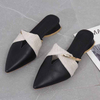 Sexy Pointed Toe Womens Slippers Slip On Ladies Mules Low Heel Woman PU Leather Pumps Summer Casual Slides Female