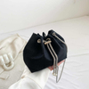 Drawstring Chain Fashion Versatile Women's Bucket Bag Cross Body Storage Single Shoulder Bag 