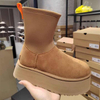 Suede Cotton Boots Snow Warm Ankle Chelsea Snow Boots 2023 Winter Thick Sole Goth Shoes New Short Plush Walking Chaussure Women