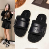 Women Autumn Winter Fashion Lamb Ladies Fluffy Fur Warm Home Slides Female Indoor Flat Soft Floor Shoes 
