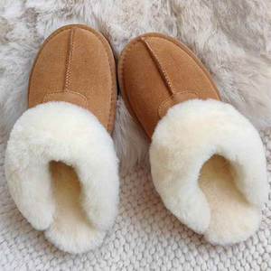 Winter Women Fur Slippers Warm Boots Platform Short Plush Flats Home Cotton Shoes Suede Mules Ladies Boots