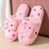 Women's Winter Bow Cotton Slippers Girl Home Non-Slip Plush Shoes Female Warm Slippers