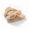 Cute Bow Fur Slippers Women Winter Warm Closed Plush Home Slipper Kawaii Slides Shoes Flat 