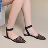 Women Leopard Pointed Casual Sandals Elastic Band Slippers Women Breathable Slip-on Female Shoes