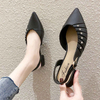 Women's sandals fashion ins diamond-studded outdoor wear low-heeled thin-footed female shoes