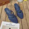 Wholesale Spring Summer Slippers Wedge Heel Half Sandals Women's Two-Wear 