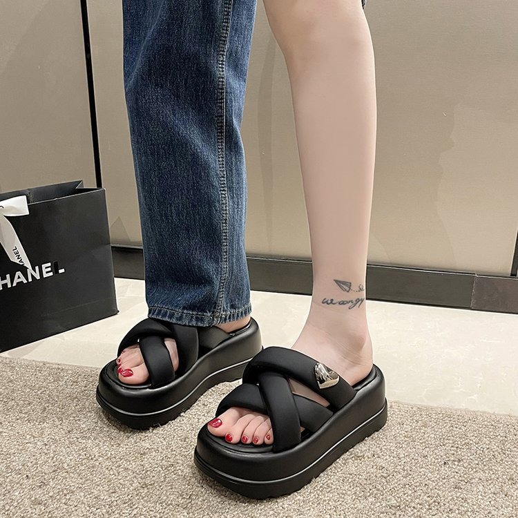 Summer new style women's slippers outdoor cross thick-soled beach sandals casual platform women's shoes
