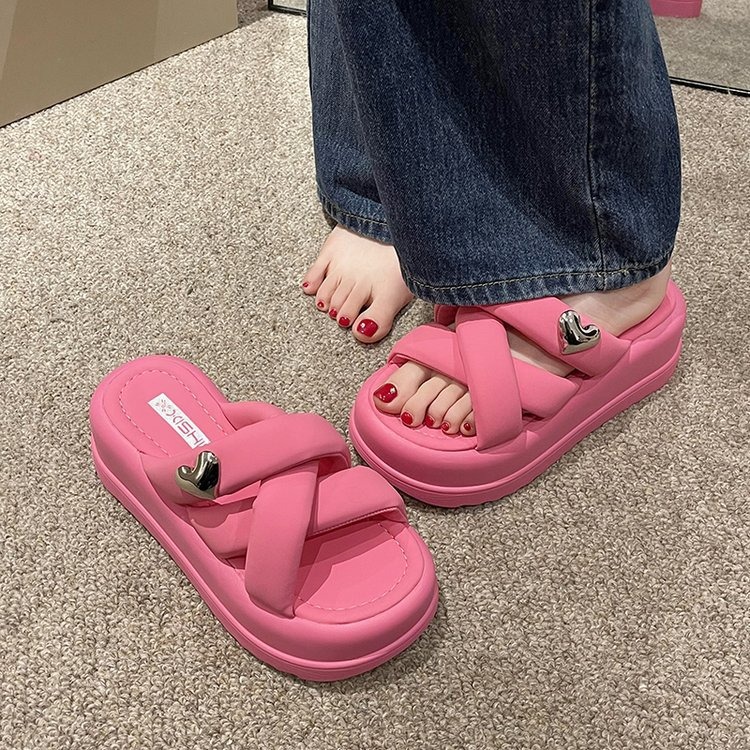 Summer new style women's slippers outdoor cross thick-soled beach sandals casual platform women's shoes