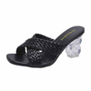 New women's shoes summer Korean style square toe fish mouth braided sandals and slippers women's slip-on fashion shoes