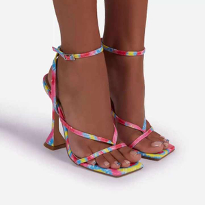 Women Sandals Sexy Open Toe Ankle Strap High Heels Ladies Shoes Buckle Mid Thin Heel Summer Party Shoes